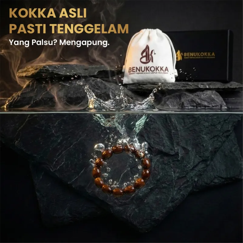 Tasbih kokka asli tenggelam di air — tes keaslian