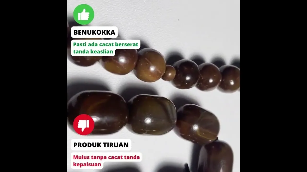 Cuplikan video tes gelang kokka asli vs palsu